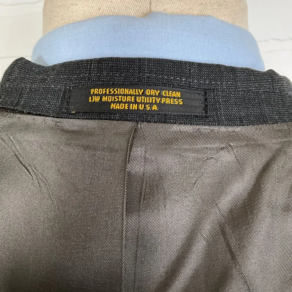 Evan-Picone‎ Blazer Men 42R Gray Pinstripe Double Breasted Peak Classic Jacket